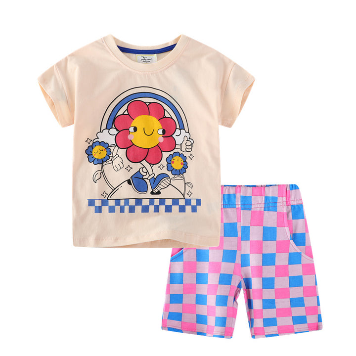Children's leisure set with a cheerful flower motif Mune Fashion