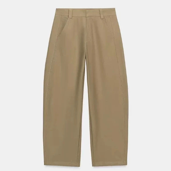 Women's High-Waisted Culotte Pants with Wide Leg and Decorative Waist Belt Mune Fashion