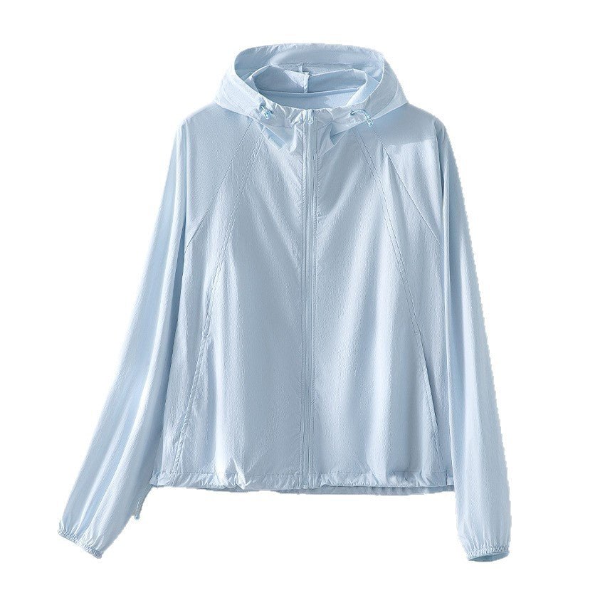 Women's Ultralight Hooded Wind Jacket with Raglan Sleeves and Zipper Pockets Mune Fashion