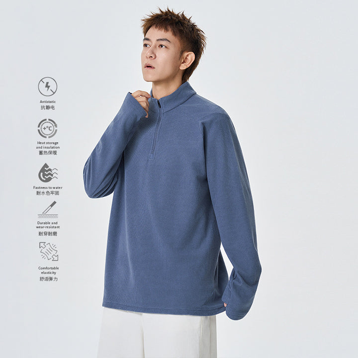 Herren Atmungsaktives Thermo‑Waffelshirt mit Halbzip und Raglanärmeln Mune Fashion