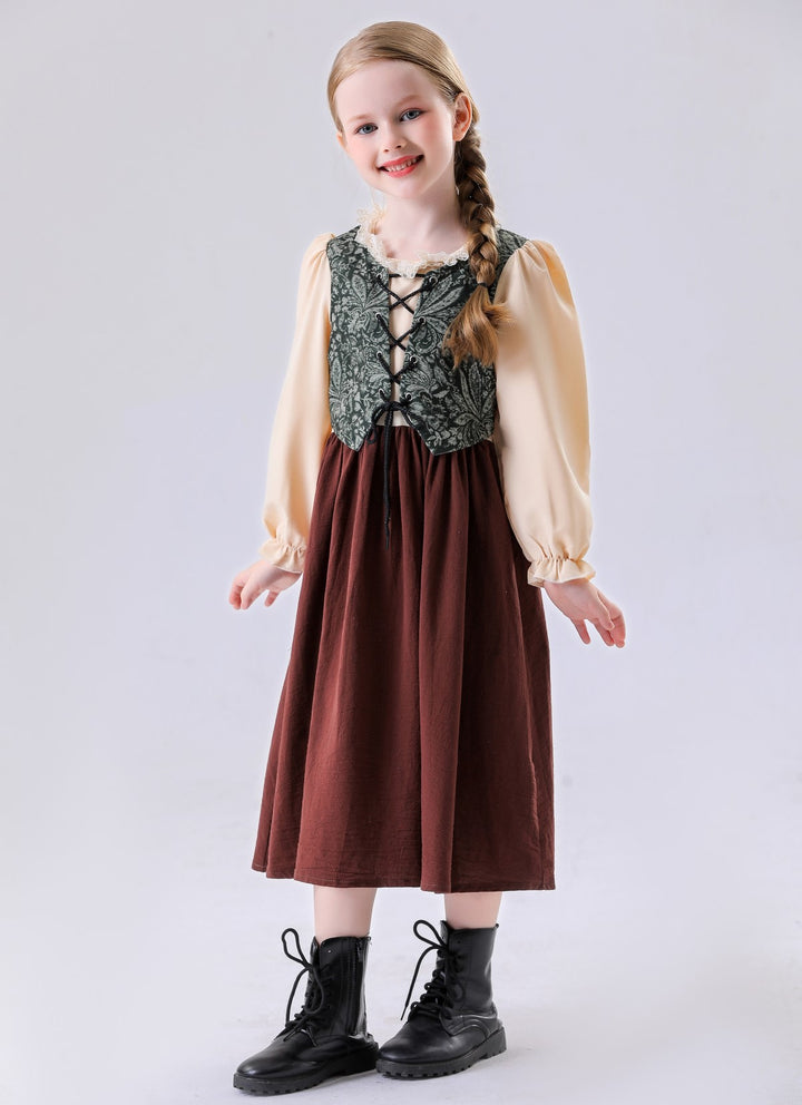 Unisex children's vest in vintage brocade style with floral jacquard pattern Mune Fashion