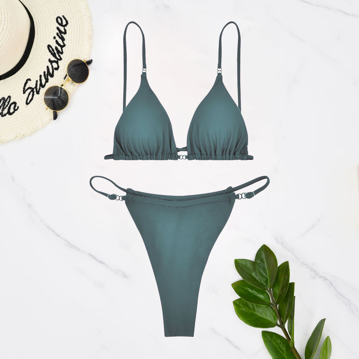 Women's Triangle Bikini with delicate ruffle details and adjustable straps Mune Fashion