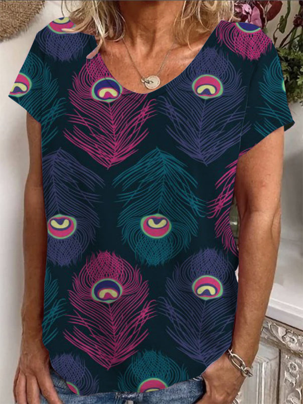 Ladies Loose Blouse with Colorful Paisley Pattern Mune Fashion