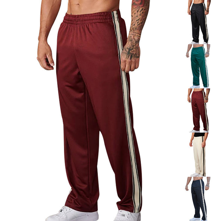 Men's relaxed training pants with side contrast stripe, elastic waistband and straight leg Mune Fashion