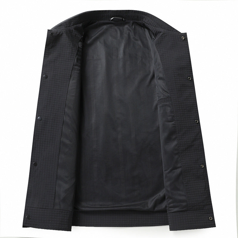 Men's lightweight structured overshirt jacket with snap button closure and chest pocket Mune Fashion