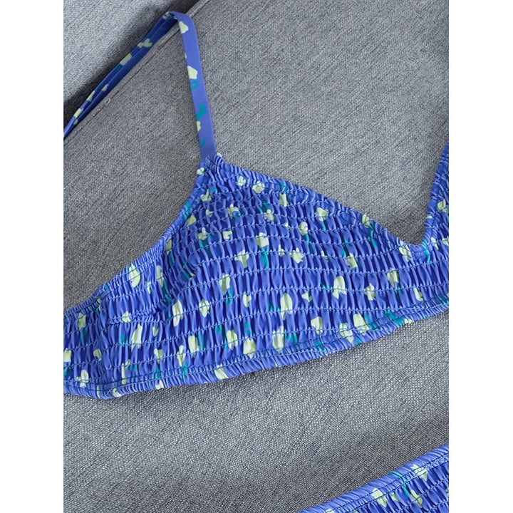 Ladies triangle bikini in playful design with knotted embellished top Mune Fashion