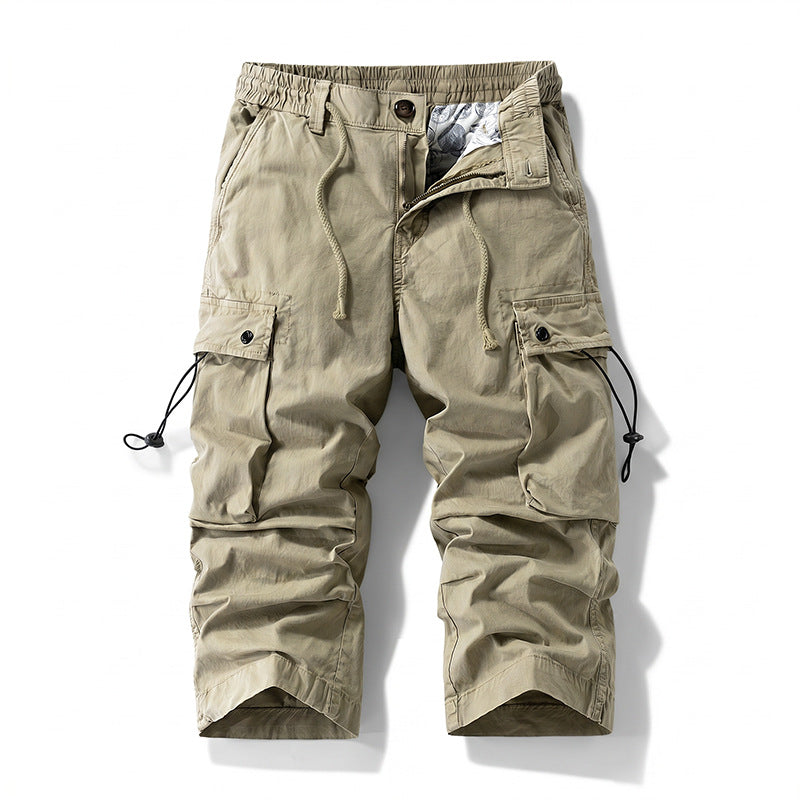 Herren 3/4-Trekking-Cargohose mit elastischem Bund, Tunnelzug und variabler Taschenorganisation Mune Fashion