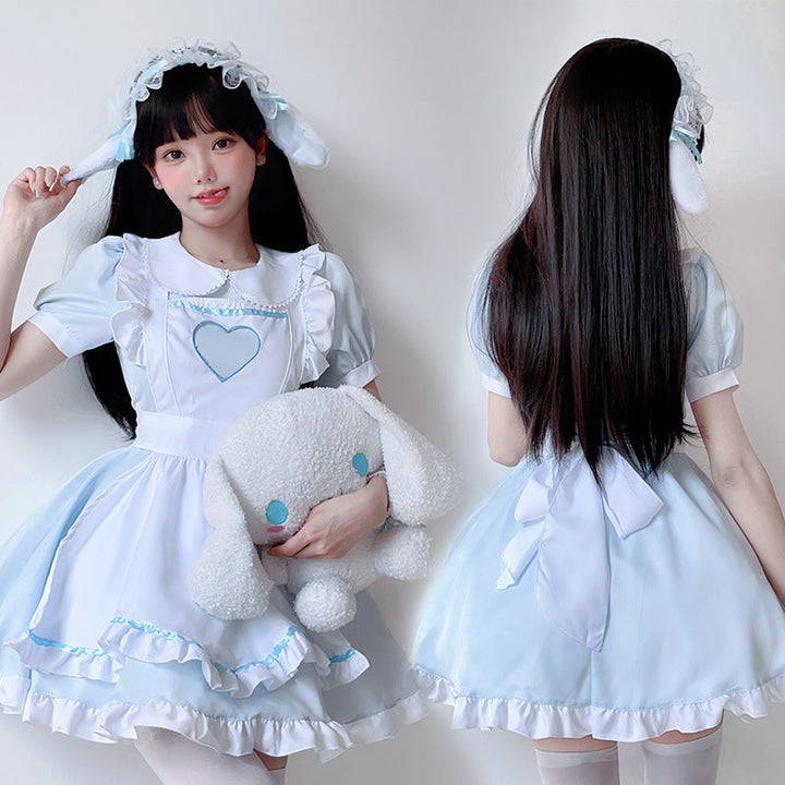 Women's playful costume dress in Lolita style with ruffle details and gathers Mune Fashion