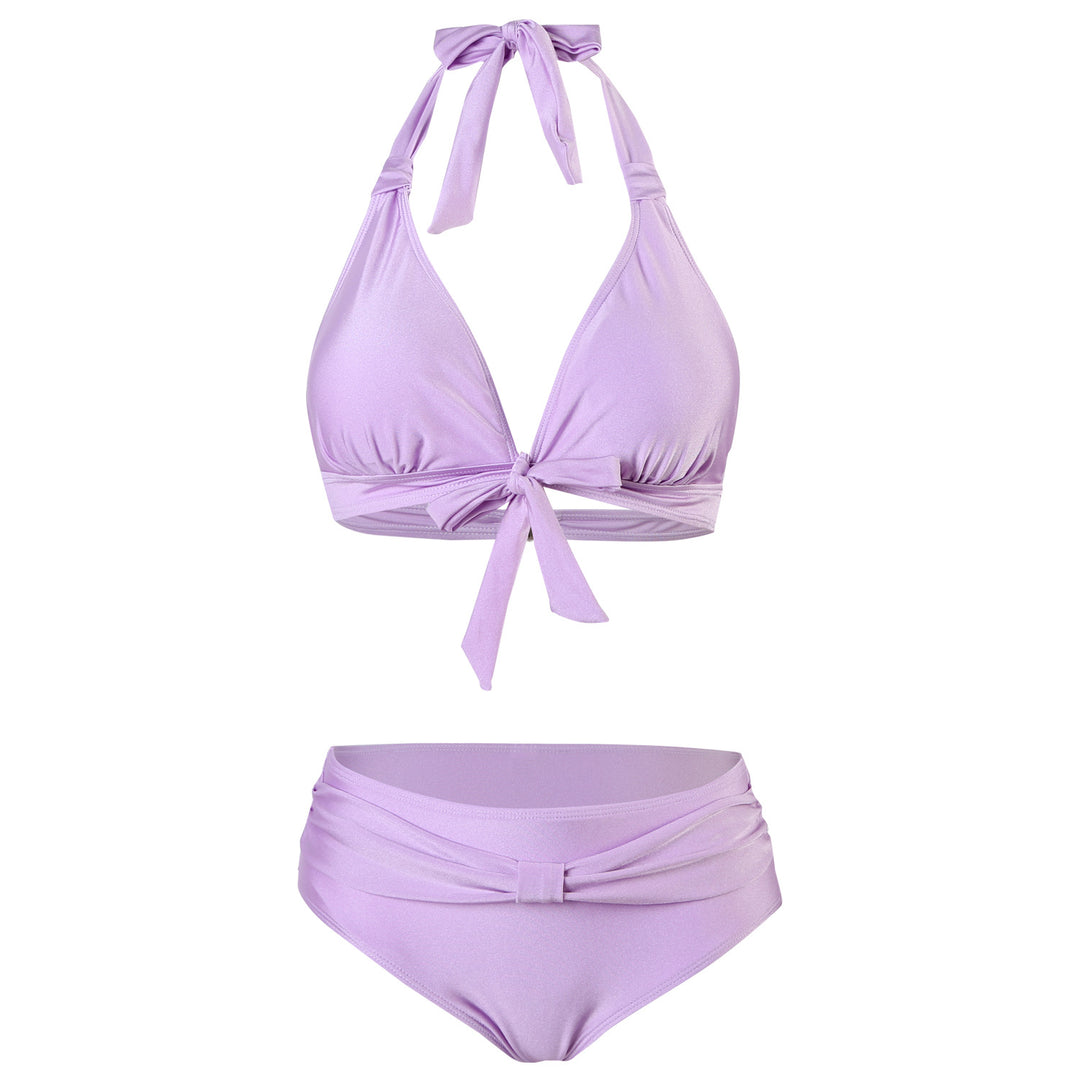 Women High-cut Bikini with adjustable halter and elegant knot Mune Fashion