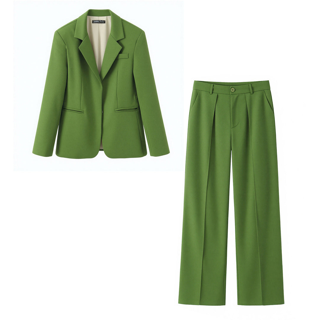 Women's two-piece tailored blazer set with figure-shaping jacket and high-waisted wide-leg pants Mune Fashion