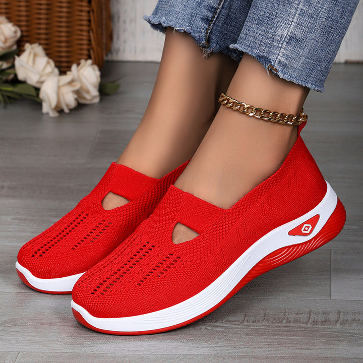 Ladies nan lightweight breathable knitted slip-ons with memory foam and non-slip outsole Mune Fashion