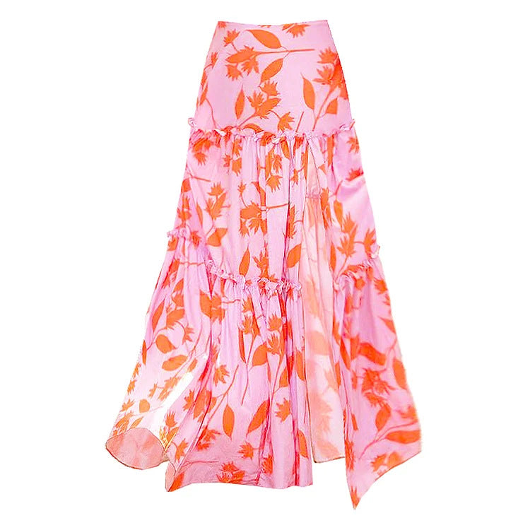 Women's One-Piece Swimsuit with Romantic Floral Print and Playful Ruffles Mune Fashion