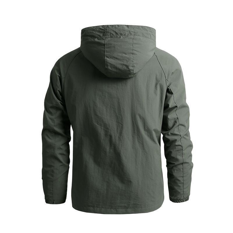 Men's Lightweight Softshell Outdoor Jacket with Hood and Water-Repellent Membrane as well as Chest Pocket Mune Fashion