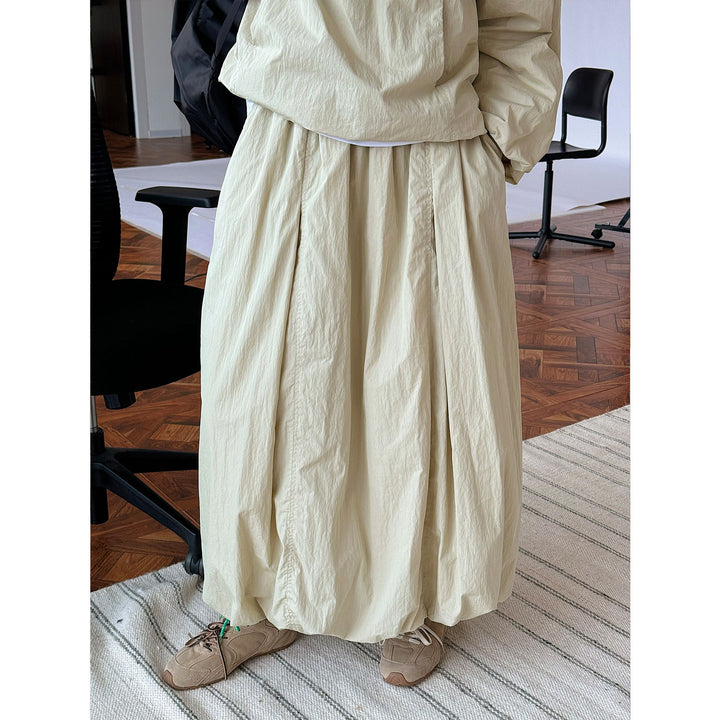 Women's Maxi Skirt with High Waist, Voluminous Silhouette and Bubble Hem Mune Fashion