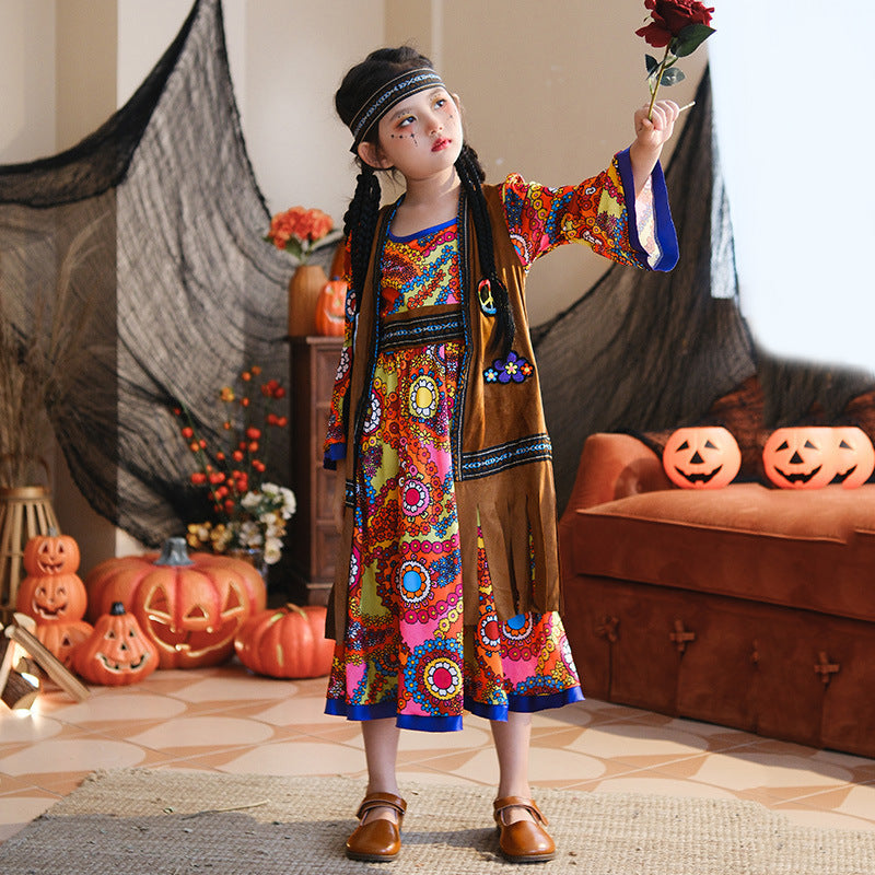 Girl Boho dress with long sleeves Mune Fashion
