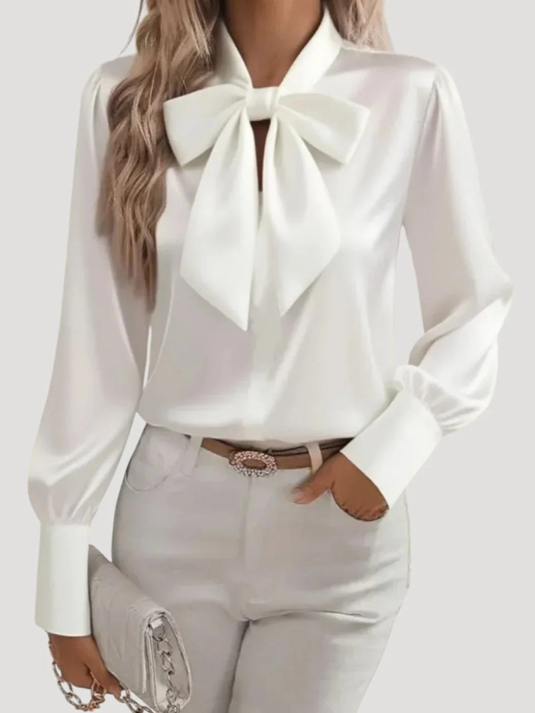 Ladies elegant blouse with bow collar