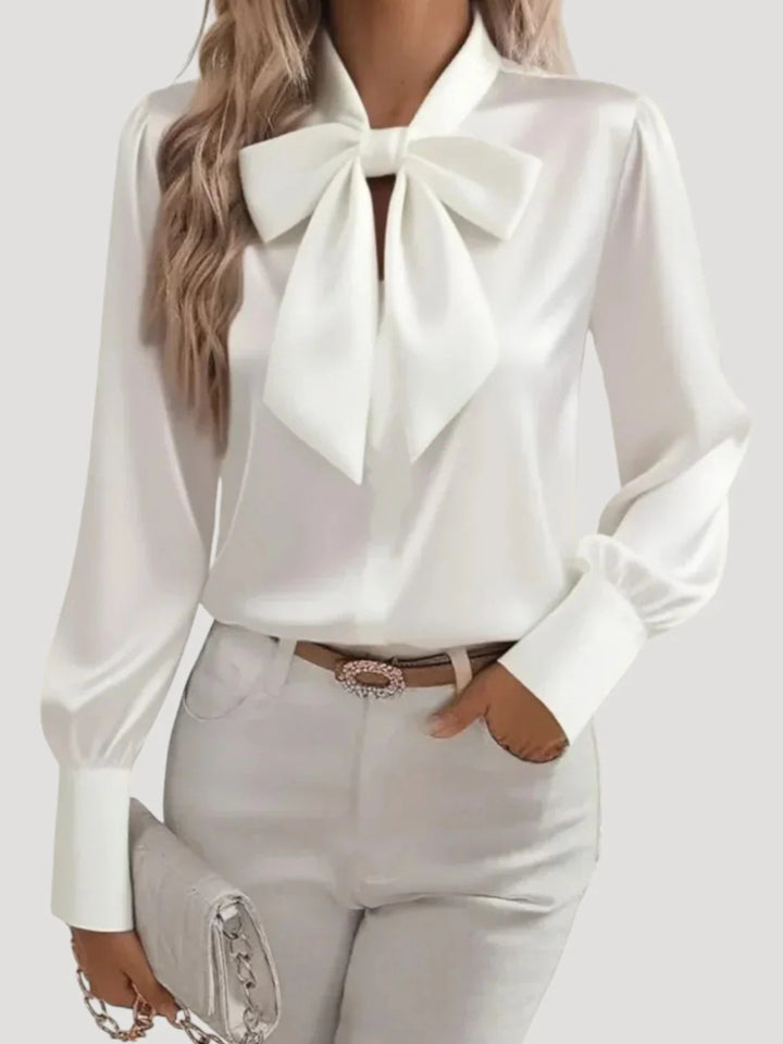 Ladies elegant blouse with bow collar
