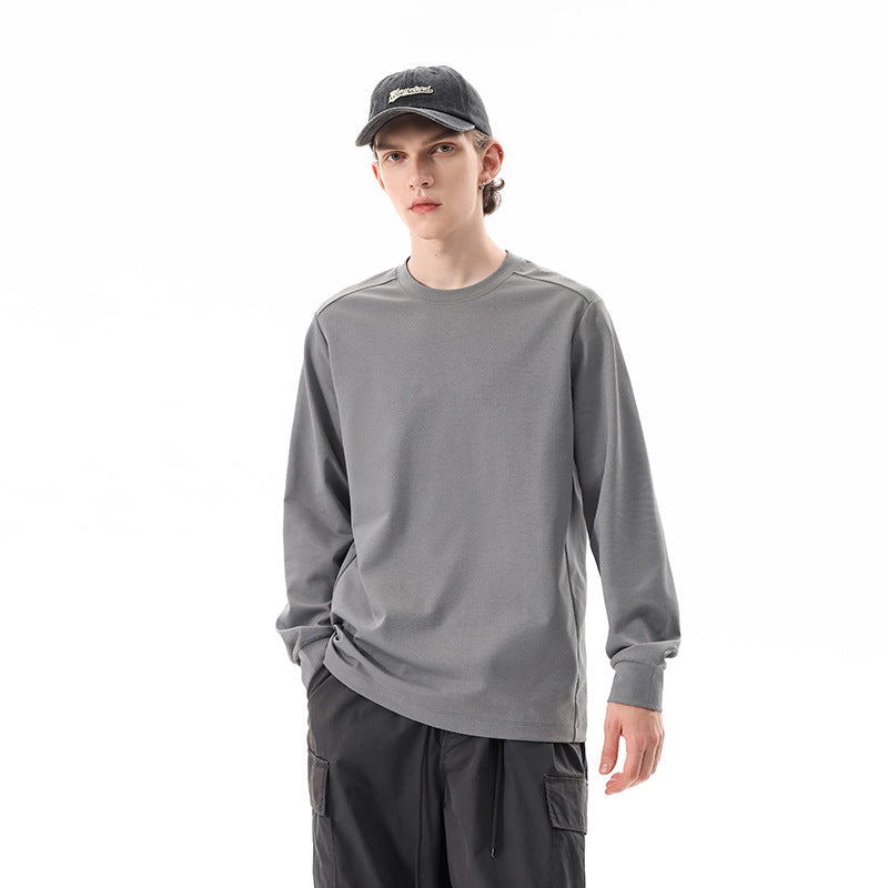 Men's Oversized Long Sleeve Shirt made of heavy cotton jersey with round neck and ribbed cuffs Mune Fashion