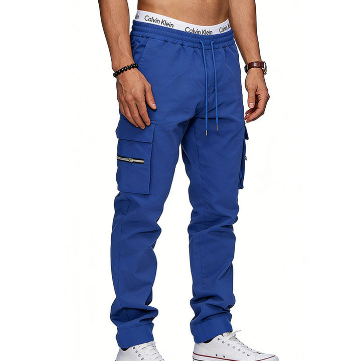 Men's cargo jogging pants with elastic waistband, drawstring and zip pockets Mune Fashion