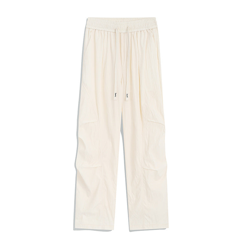 Men's Utility Cargo Lounge Pants with Drawstring Waist, Multiple Pockets & Wide Leg Mune Fashion