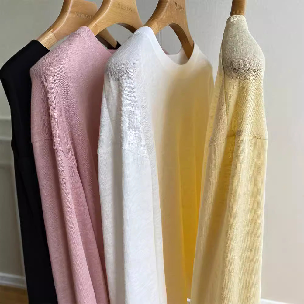 Women's Casual Long Sleeve Shirt with V-Neck Mune Fashion