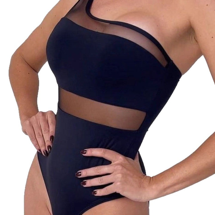 Ladies one-sided swimsuit with transparent inserts Mune Fashion