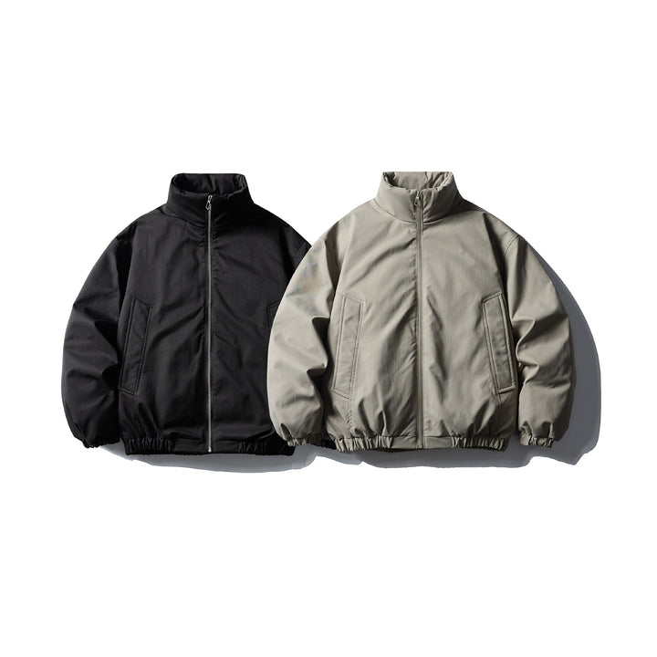 Men's Boxy Short Parka with High Stand Collar, Elastic Hem and Applied Front Pockets Mune Fashion