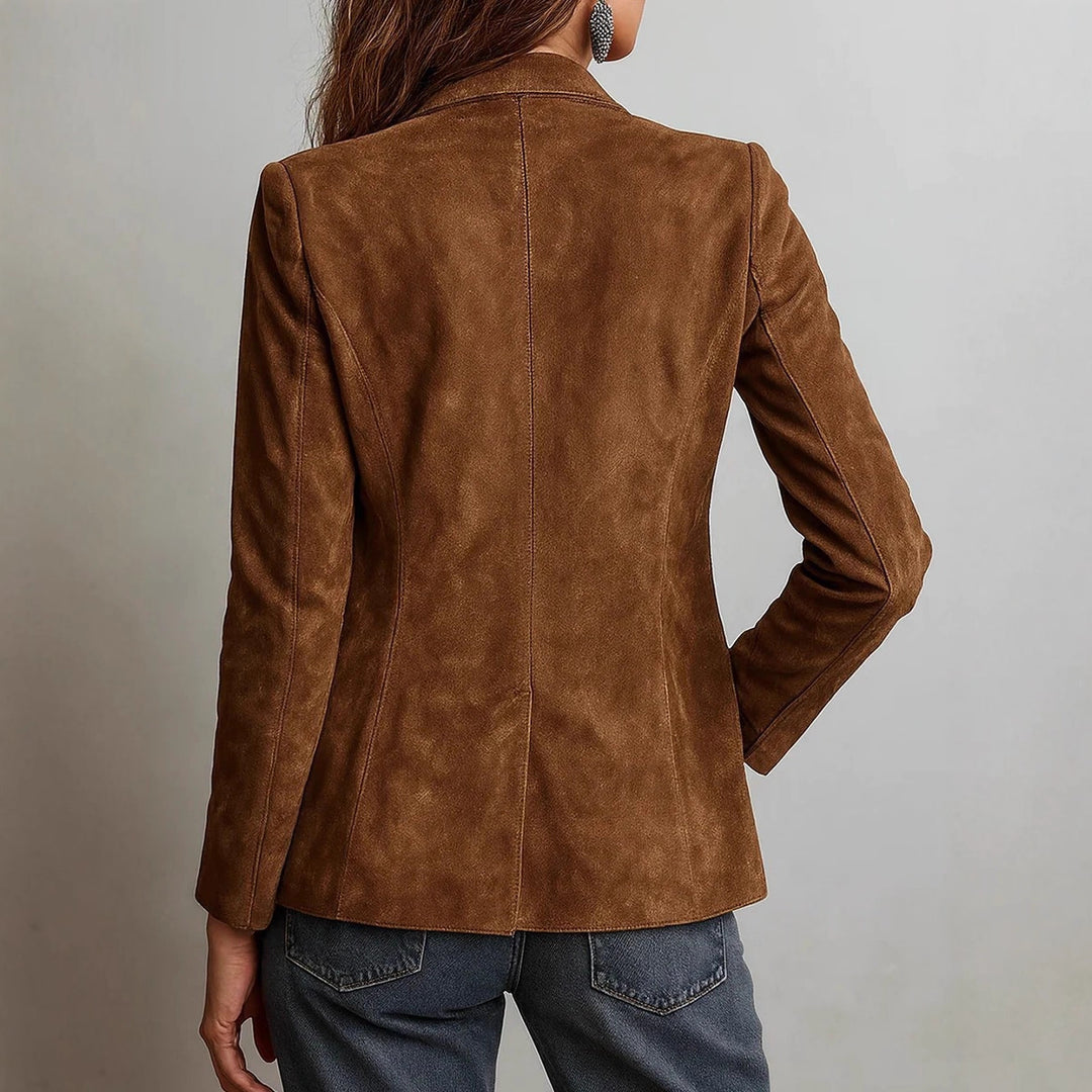 Ladies Elegant Suede Blazer Mune Fashion