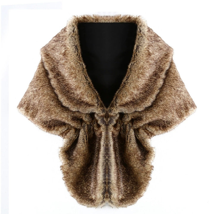 Women's elegant faux fur shoulder stole in capelet cut Mune Fashion