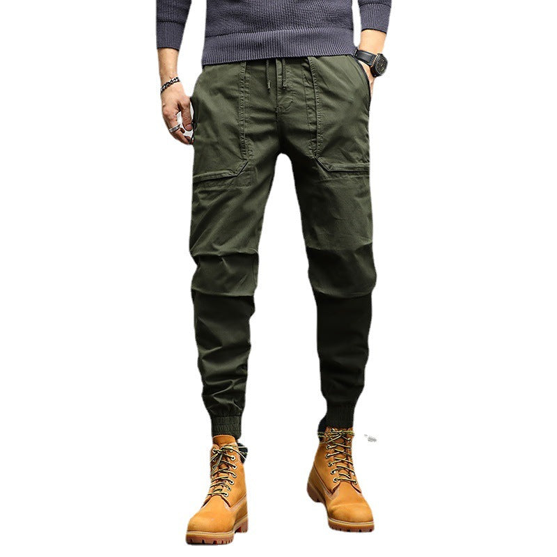 Men's Tapered Cargo Jogger Pants with Drawstring, Elastic Cuffs, and Multifunctional Pockets Mune Fashion