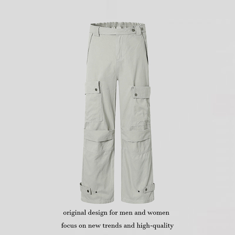 Women's wide cargo culotte pants with high waistband, elastic waistband fit, and multi-pocket Mune Fashion
