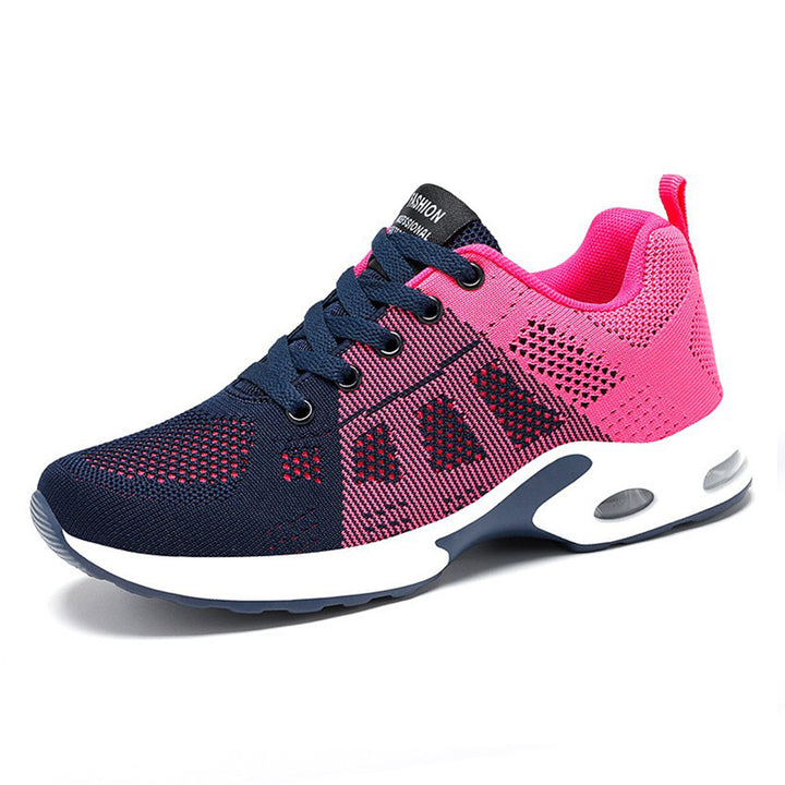 Men's lightweight knit running shoe with visible air cushioning and stable heel support Mune Fashion