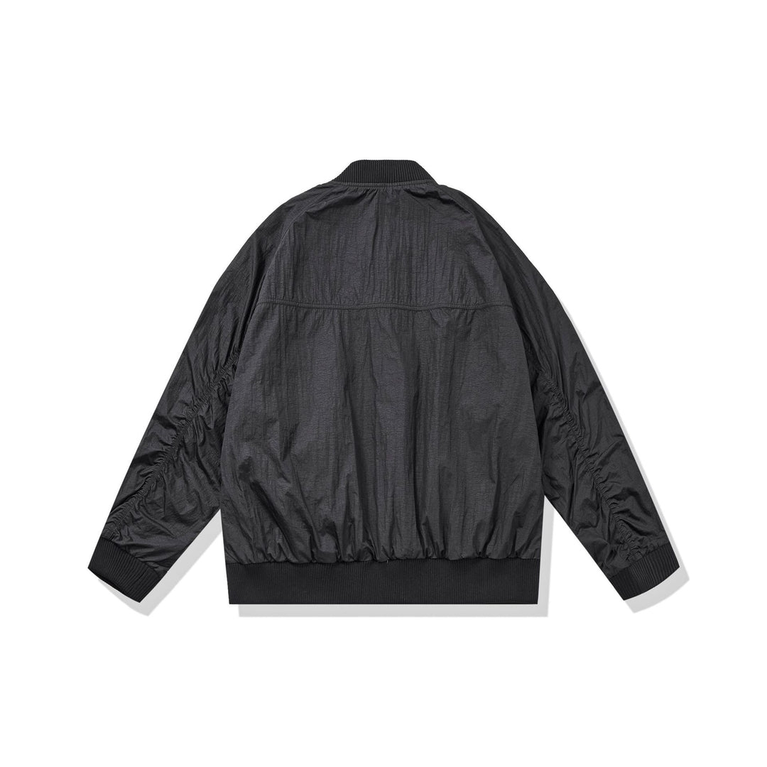 Unisex Lightweight Boxy Bomber Jacket made of Nylon with Ribbed Collar and Flap Pockets Mune Fashion