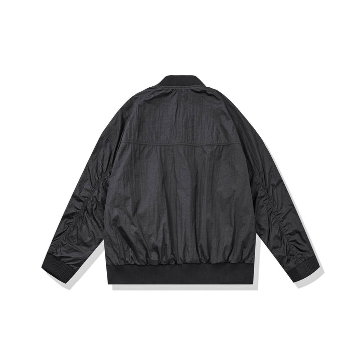 Unisex Lightweight Boxy Bomber Jacket made of Nylon with Ribbed Collar and Flap Pockets Mune Fashion