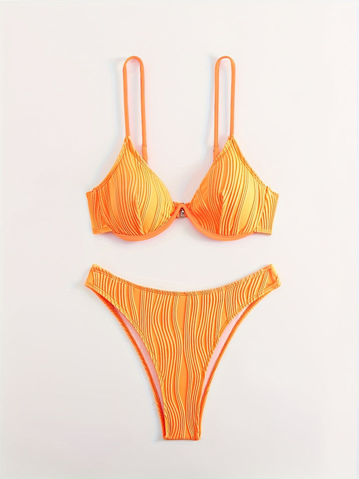 Women's bikini set with elegant pleated pattern Mune Fashion