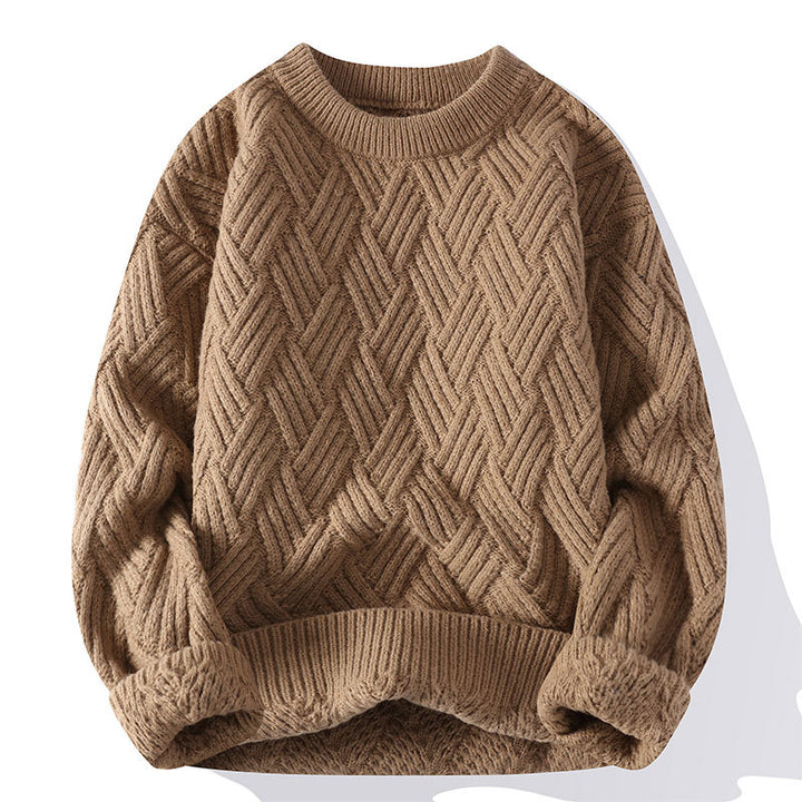 Women’s chunky knit oversized sweater with cable pattern and elastic ribbed hem Mune Fashion
