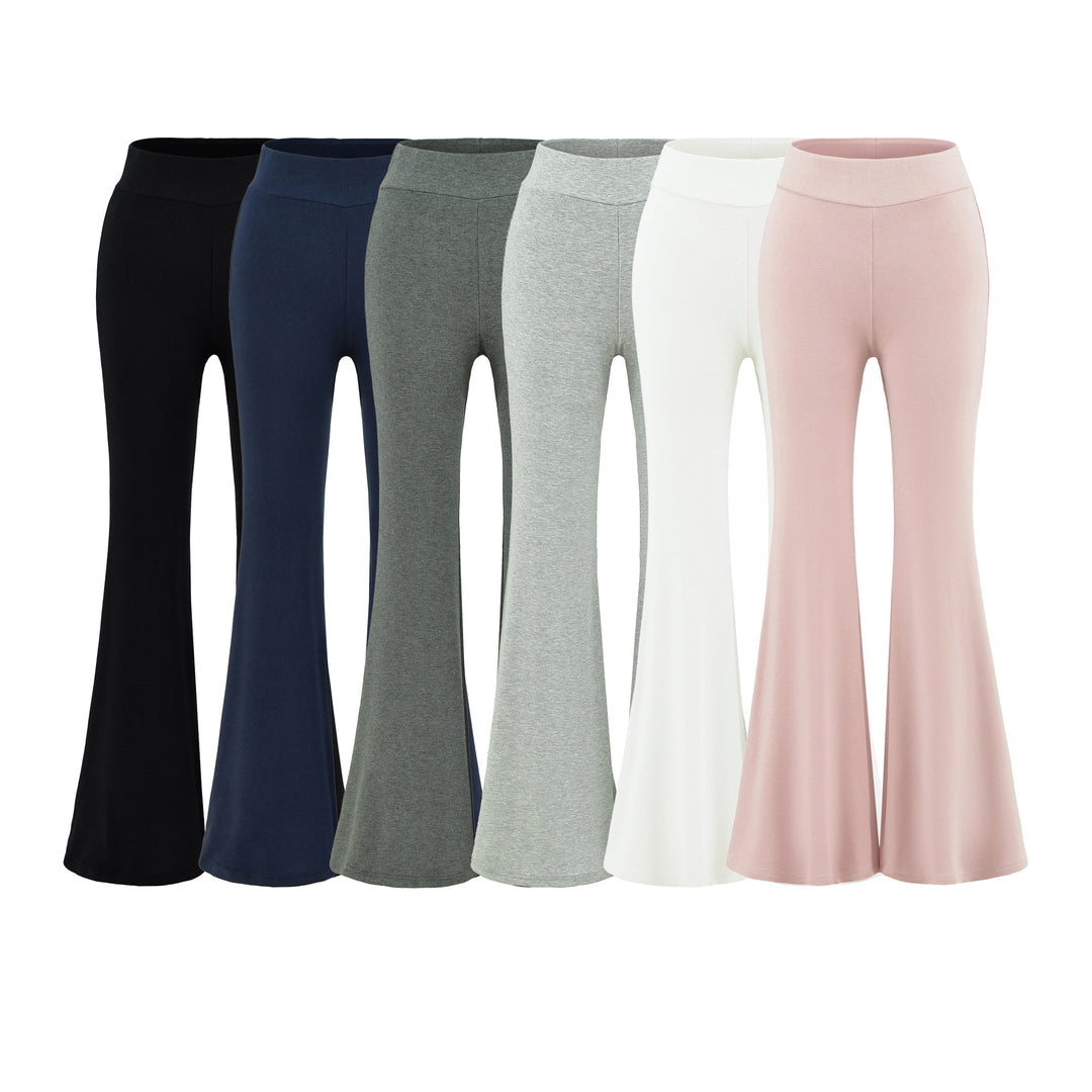 Women's High-Waisted Flared Jersey Leggings with Flared Hem