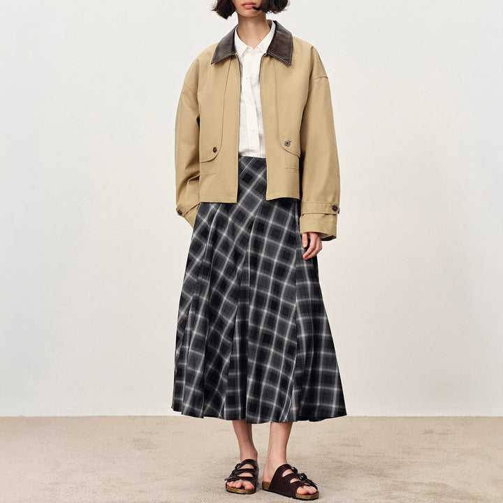 Women's Casual and Fashionable Transition Jacket with Contrasting Collar Mune Fashion