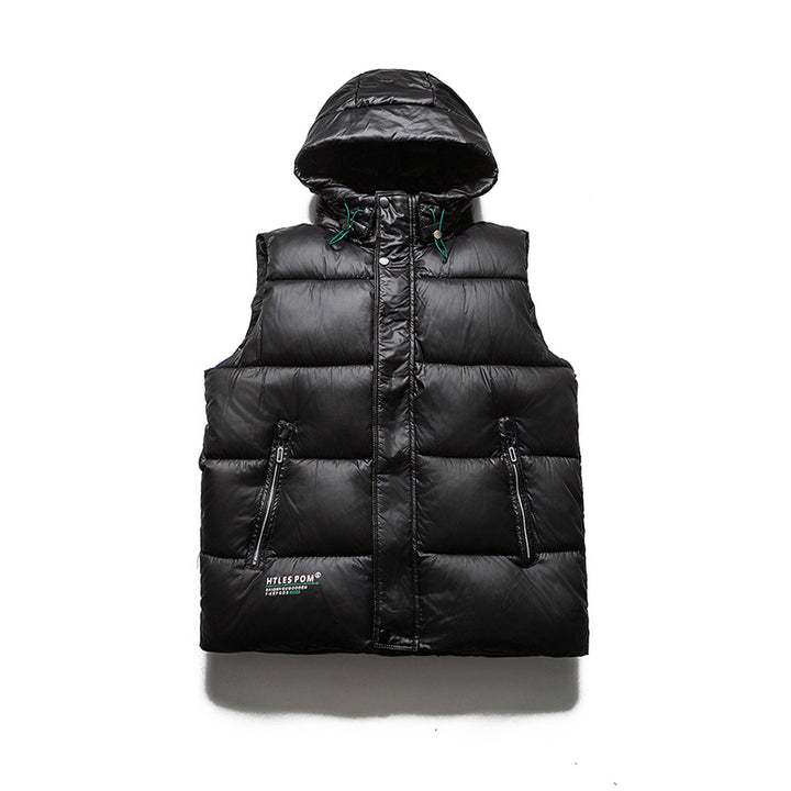 Men's Windproof Hooded Quilted Vest with Ultralight Thermofiber, Zipper Pockets and Drawstring Mune Fashion