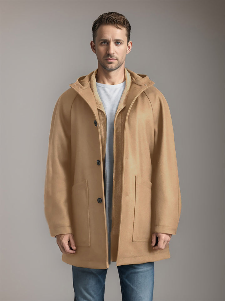 Men's oversized hooded coat with teddy lining Mune Fashion