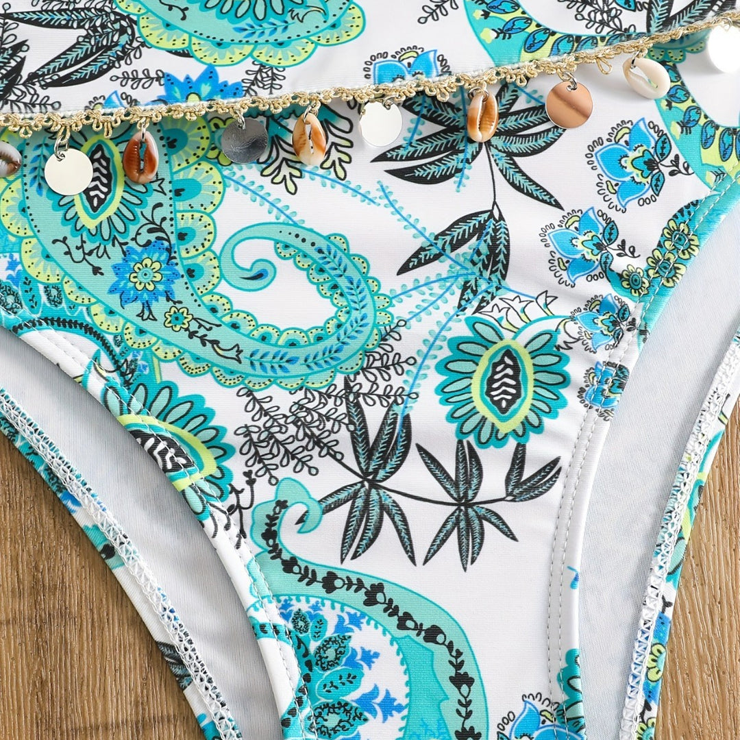 Women's Bandeau Bikini Set with Elegant Shell Details Mune Fashion