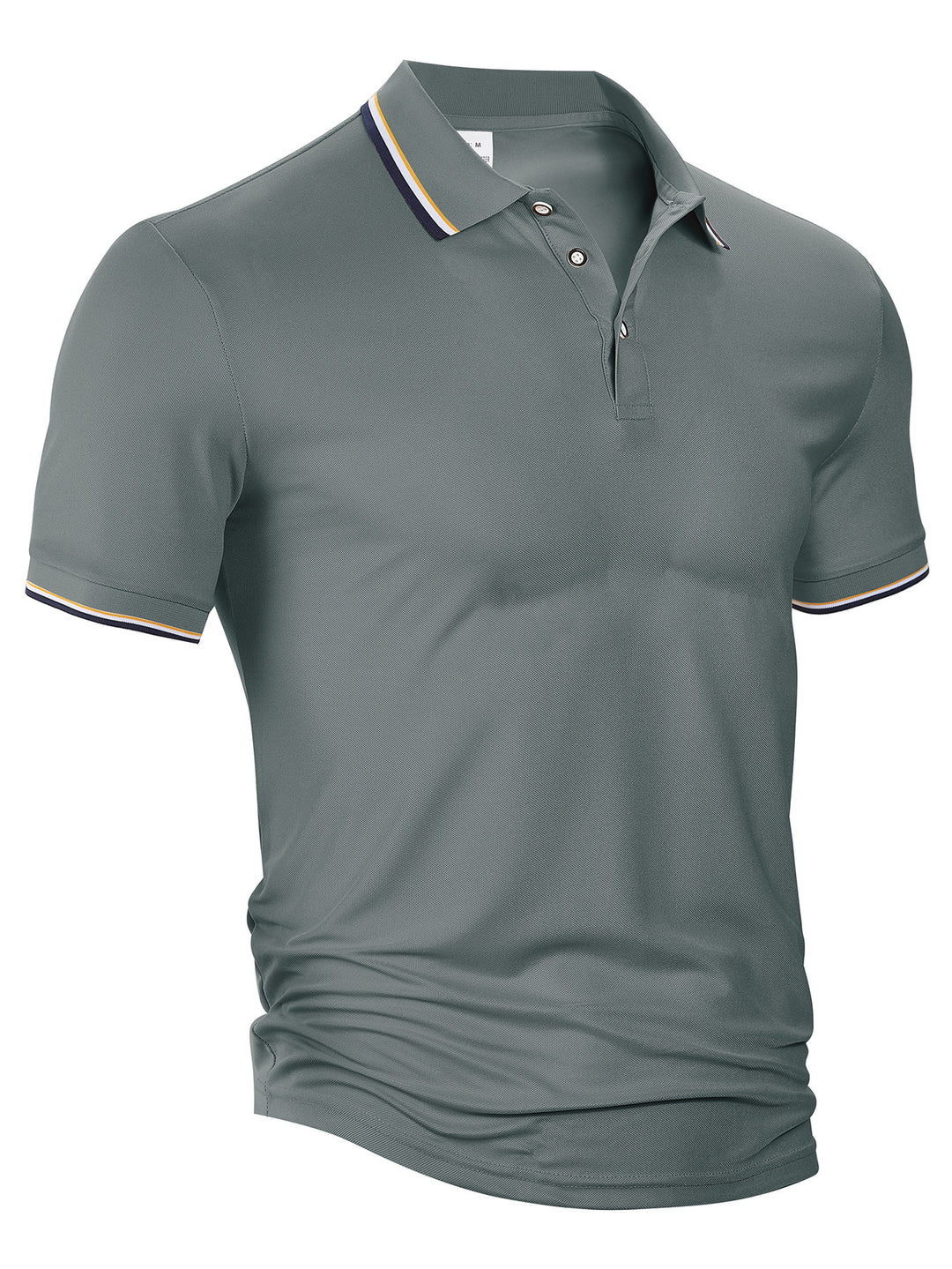 Men's classic polo shirt made of piqué with contrasting stripes at the collar Mune Fashion
