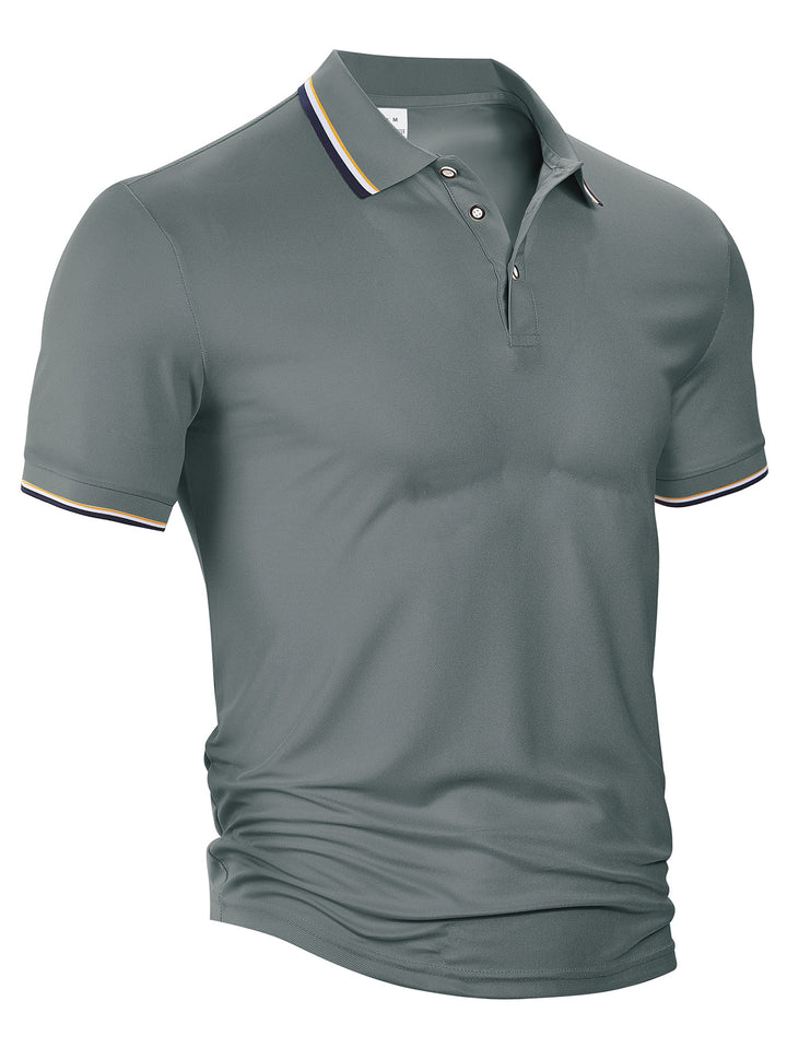 Men's classic polo shirt made of piqué with contrasting stripes at the collar Mune Fashion