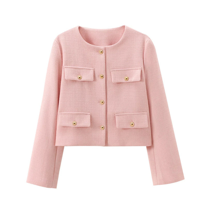 Women's Stylish Short Jacket with Flap Pockets
