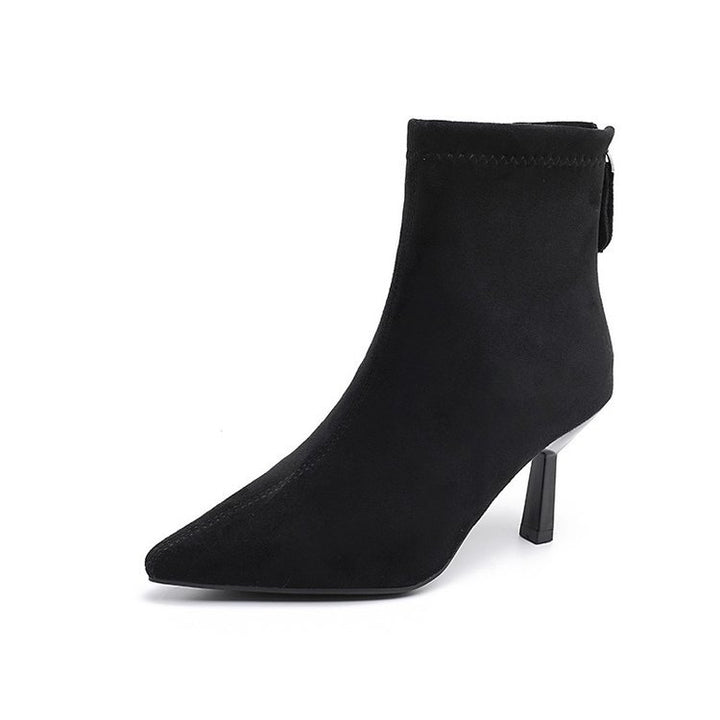 Women's fashionable pointed ankle boots with high heels Mune Fashion