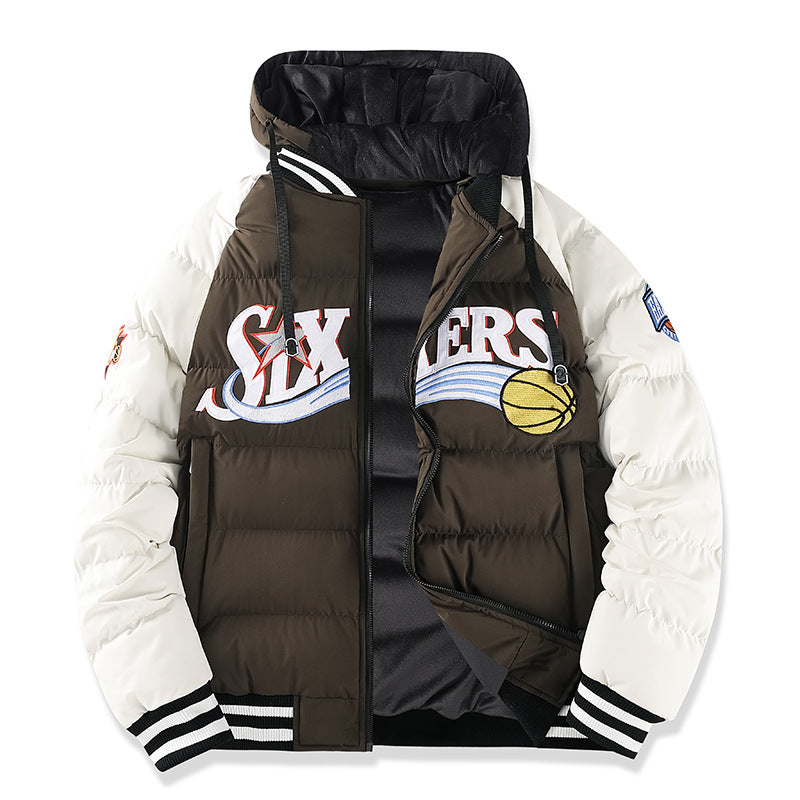 Men's Sporty Puffer Jacket with High Collar Mune Fashion