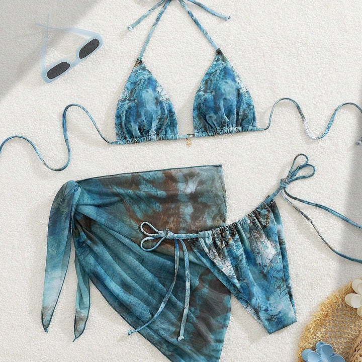 Women Triangle Bikini with Floral Design Mune Fashion