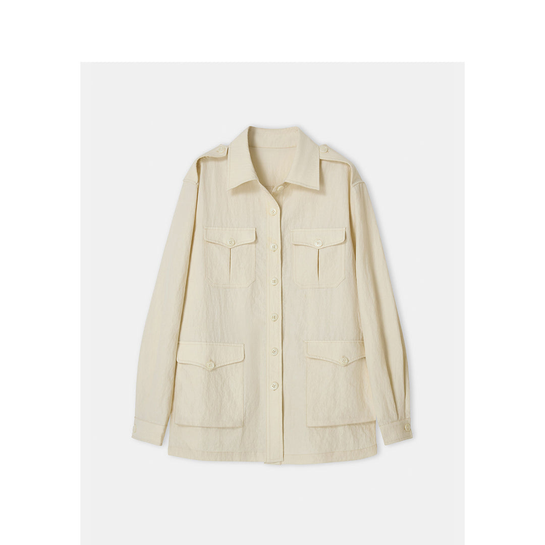 Women's Fashionable Utility Jacket with Pockets Mune Fashion