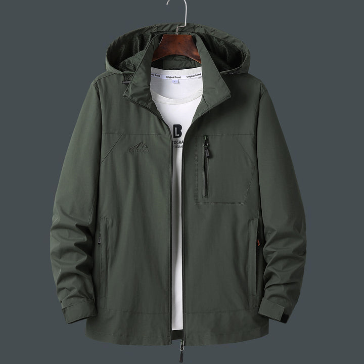 Men's Technical Outdoor Jacket with Adjustable Hood Mune Fashion