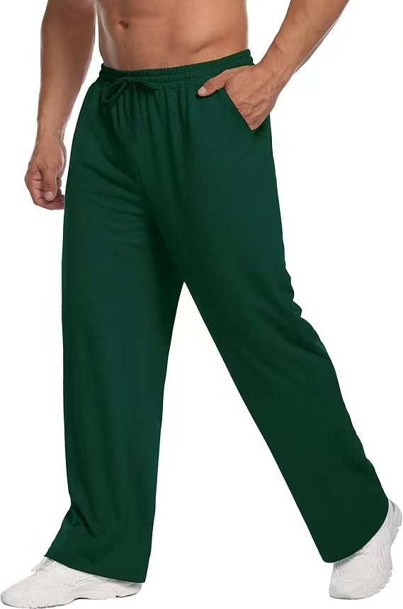 Men's loose-fitting lounge pants made of soft jersey with drawstring, elastic waistband, and straight leg Mune Fashion